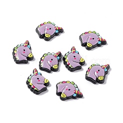オペーク樹脂カボション  ユニコーン  プラム  22.5x17.5x5mm&nbsp;RESI-C027-05D