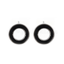 Brass with Enamel Stud Earring Findings&nbsp;KK-S356-674P-NF