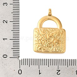 イオンプレーティング（IP）304ステンレスペンダント  ロックチャーム  18KGP本金メッキ  25x17x5mm  穴：1.6mm&nbsp;STAS-N103-53G