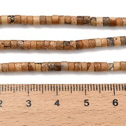 天然石ピクチャージャスパービーズ連売り  ディスク  ヒシビーズ  3x2.5mm  穴：0.6mm  約148個/連  15.31''（38.9センチメートル）&nbsp;G-P608-A12-01
