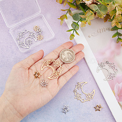 12Pcs 6 Style 201 Stainless Steel Pendants&nbsp;STAS-CA0001-82