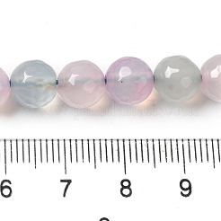 染色・加熱された天然瑪瑙ビーズ連売り  多面カット  ラウンド  ミントクリーム  8mm  穴：1.2mm  約48個/連  15.12''（38.4センチメートル）&nbsp;G-P539-D01-02