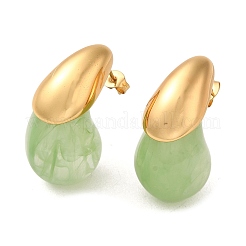 Teardrop Resin Stud Earrings&nbsp;EJEW-U003-26G
