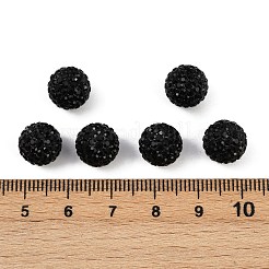 ガラスラインストーンチェコビーズ  内部のポリマークレイ  片穴丸ビーズ  280 _jet  pp11（1.7~1.8mm）  10mm  穴：1mm&nbsp;LS-RB-E482-10mm-280