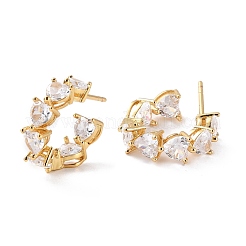 Clear Cubic Zirconia Open Hoop Earring&nbsp;EJEW-C002-02G-RS