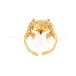 Brass Micro Pave Cubic Zirconia Cuff Rings&nbsp;RJEW-S045-147G