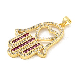 Rack Plating Brass Micro Pave Cubic Zirconia Pendants&nbsp;KK-K341-71G