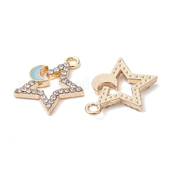 8Pcs 4 Colors Rack Plating Alloy Rhinestone Pendants&nbsp;ENAM-YW0003-24