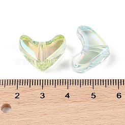 UVメッキ透明アクリルビーズ  ハート  ミックスカラー  13x18.5x8mm  穴：2.5mm&nbsp;OACR-Z020-09