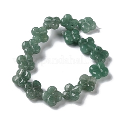 天然石グリーンアベンチュリンビーズ連売り  花  13~14x13~14x5~5.5mm  穴：1.2mm  約15個/連  7.95''（20.2センチメートル）&nbsp;G-M418-D06-01