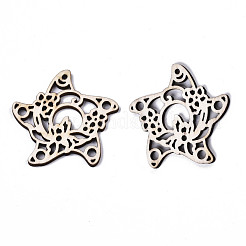 Unfinished Natural Poplar Wood Filigree Joiners Links&nbsp;X-WOOD-N006-75