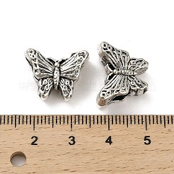 チベット風合金ヨーロピアンビーズ  大穴ビーズ  カドミウムフリー＆鉛フリー  蝶  アンティークシルバー  17.5x14x8mm  穴：5mm  約260個/1000g&nbsp;FIND-M047-18AS