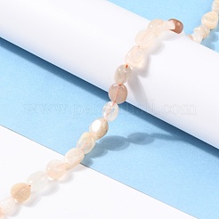 天然マルチムーンストーン ビーズ 連売り  ナゲット  タンブルストーン  8~11x7.5~9x4.5~7mm  穴：0.8mm  約42個/連  15.94''（40.5センチメートル）&nbsp;G-G018-07