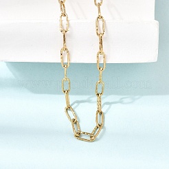 4MM 304 Stainless Steel Textured Paperclip Chain Necklaces for Man and Women&nbsp;SA-CBAB767-12G
