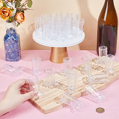 人形ミニチュア用のカウボーイブーツ型のプラスチック製ワイングラス  透明  33x48x64.5mm  内径：28mm&nbsp;FIND-WH0149-09