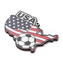 American Football Themed Printed Wooden Pendants&nbsp;WOOD-B012-02E