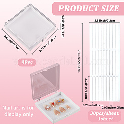 9Pcs Plastic Fake Nail Tips Storage Box&nbsp;CON-SP0001-15B