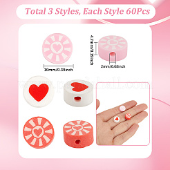 180Pcs 3 Styles Valentine's Day Theme Handmade Polymer Clay Beads&nbsp;CLAY-SP0001-06