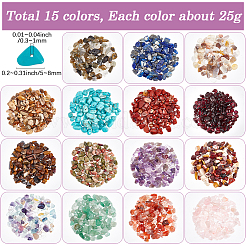 15 Styles Natural & Synthetic Mixed Gemstone Chip Beads&nbsp;G-PA0001-99