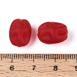 Frosted Handmade Lampwork Beads Strands&nbsp;LAMP-T023-28G
