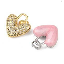 Brass Micro Pave Cubic Zirconia Pendants&nbsp;KK-K413-09