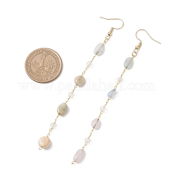 Handmade Natural Morganite Beaded Chains Earring & Necklaces Sets&nbsp;SJEW-JS01342-01