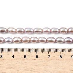 天然養殖淡水パールビーズ連売り  ライス  グレード6a+  ロージーブラウン  5~5.5mm  穴：0.5mm  約50~51個/連  14.37''~14.57''（36.5~37センチメートル）&nbsp;PEAR-I007-01A-03C