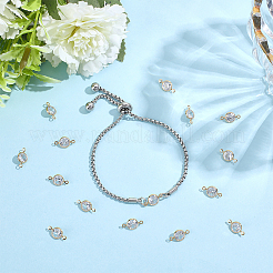 50Pcs Brass Pave Clear Cubic Zirconia Connector Charms&nbsp;KK-ME0004-84