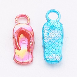 Opaque AB Color Acrylic Flip Flops Pendants&nbsp;X-SACR-R697-M11
