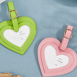 2Pcs 2 Colors PU Leather Luggage Bag Tags&nbsp;AJEW-GF0011-46B