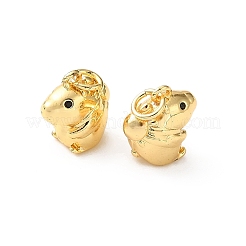 Brass Micro Pave Black Cubic Zirconia Charms&nbsp;CU-CBA03AF-02G