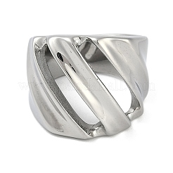 304ステンレススチール指輪  女性用プレーンバンドリング  ステンレス鋼色  21mm  内径：19.5mm&nbsp;RJEW-D083-11P