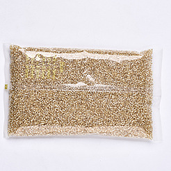 ガラスシードビーズ  機械刺繍に適合  銀並ぶ  ラウンド  湯通しアーモンド  2.5x1.5mm  穴：1mm  約20000個/袋&nbsp;SEED-S042-04A-05