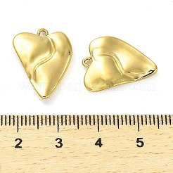 304ステンレスペンダント  ハートチャーム  14KGP本金メッキ  19x15x3mm  穴：1.4mm&nbsp;STAS-L022-108G-01