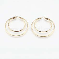 201 Stainless Steel Hoop Earrings&nbsp;EJEW-I213-B-01G
