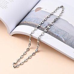 変色しない304ステンレススチールコーヒー豆チェーンネックレス  カニカン付き  ステンレス鋼色  15.75インチ（40cm）&nbsp;NJEW-JN03083-01