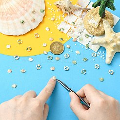 45個 9スタイル 合金エナメル シェル型カボション  ネイルアートの装飾の付属品  ミックスカラー  7~9x8~10.5x1.5~2.5mm  5個/スタイル&nbsp;MRMJ-CJ0001-39