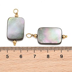 天然淡水シェルのペンダント  長方形のチャーム  304ステンレススチール製金具付き  イオンプレーティング（ip）  長持ちメッキ  18KGP本金メッキ  29.5~30.5x13x3.5mm  穴：2.5mm&nbsp;SH-CBA5EEC-17G