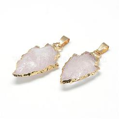 Natural Rose Quartz Pendants&nbsp;G-Q490-A02