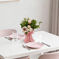 陶器の蝶結びの花瓶のディスプレイ装飾  ピンク  126x80.5x160mm&nbsp;AJEW-WH0673-93