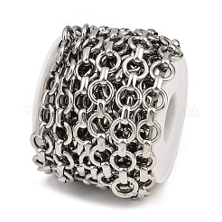 304ステンレススチールリングリンクチェーン  溶接されていない  スプールで  ステンレス鋼色  13x2.5mm&nbsp;CHS-G044-01P
