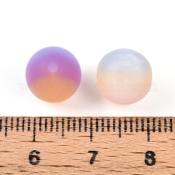 つや消し樹脂ビーズ  模造猫目ビーズ  ラウンド  マット  ミックスカラー  9.5~10mm  穴：1.8~2mm&nbsp;RESI-N042-10mm-08