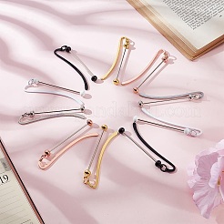 10色の鉄製ブックマーク金具5個  プラスチック製のビーズと  ミックスカラー  89mm  2個/カラー&nbsp;IFIN-AR0001-41
