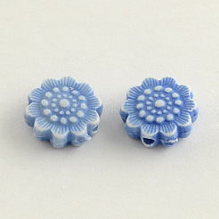 クラフトアクリルビーズ  花  ミックスカラー  11x4mm  穴：2mm  約1400個/500g&nbsp;MACR-Q157-M22