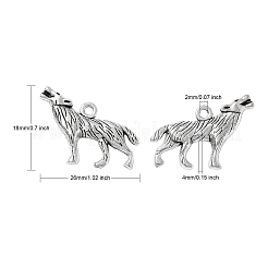 Tibetan Style Alloy Howling Wolf Pendants&nbsp;LF1753Y-NF