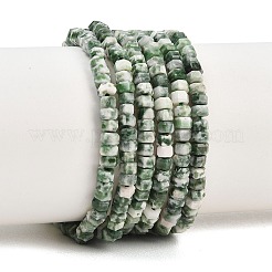 Natural Green Spot Jasper Beads Strands&nbsp;G-G345-C12-2x4mm