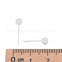 テクスチャード加工925スターリングシルバー丸玉スタッドピアス  テクスチャ  銀  4mm  ピン：0.7mm&nbsp;X-EJEW-L202-004A
