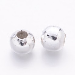 アイアン製スペーサービーズ  ラウンド  銀色のメッキ  3直径  穴：1mm&nbsp;LS-E321Y-S