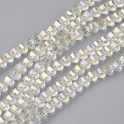 電気メッキガラスビーズセット  多面カット  ロンデル  ミックスカラー  6x4.5mm  穴：1mm  約98個/連  17.3インチ（44cm）&nbsp;EGLA-L012-B
