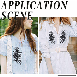 3D Flower Polyester Embroidery Sew on Appliques&nbsp;PATC-WH0012-02A